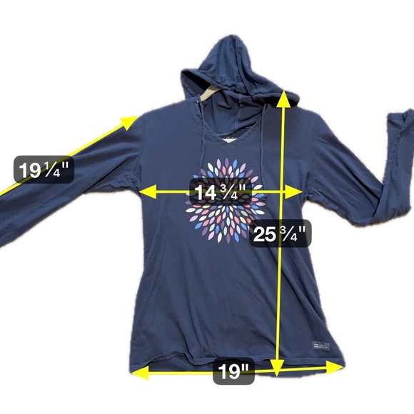 Life Is Good Pretty Flower Burst Gray Hoodie Crusher Top Cozycore Lounge Small - Picture 3 of 6